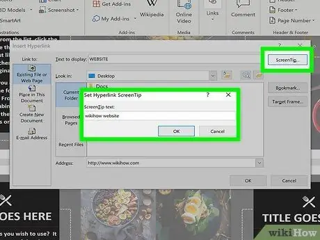 Įterpkite hipersaitą į „Microsoft Word“5 veiksmą