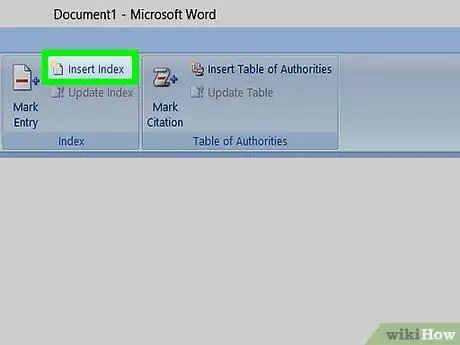 Create an Index in Word Step 15