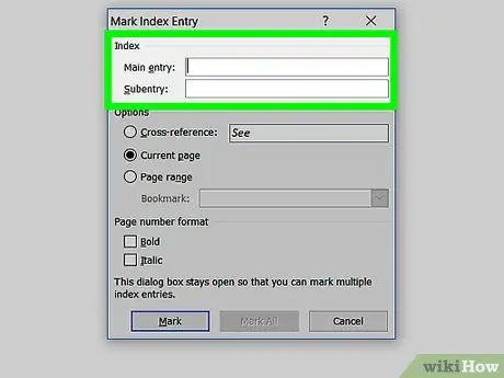 Create an Index in Word Step 4