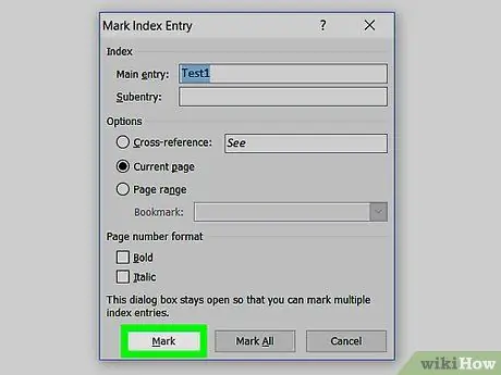 Create an Index in Word Step 8