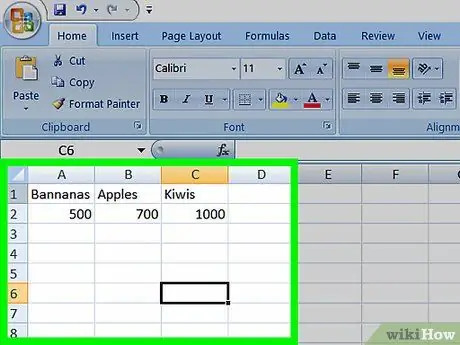 استخدم Vlookup مع جدول بيانات Excel الخطوة 2