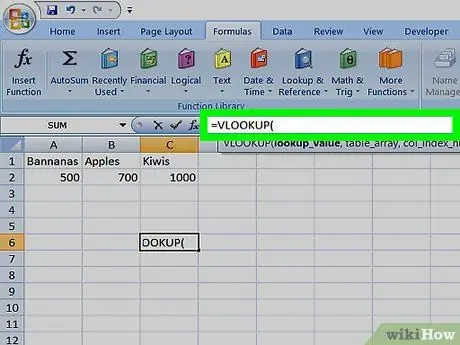 Použijte Vlookup s tabulkou Excel Krok 5