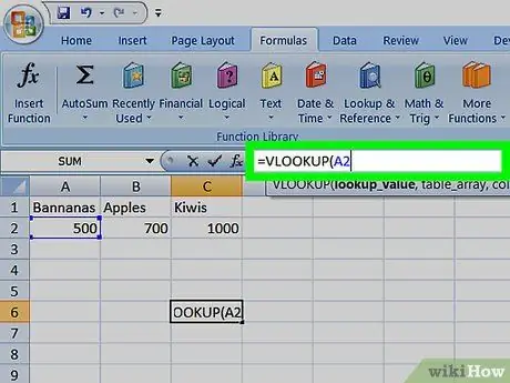 استخدم Vlookup مع جدول بيانات Excel الخطوة 6