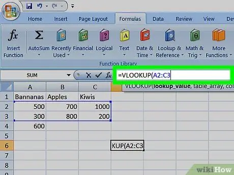 Koristite Vlookup s Excel proračunskom tablicom Korak 7