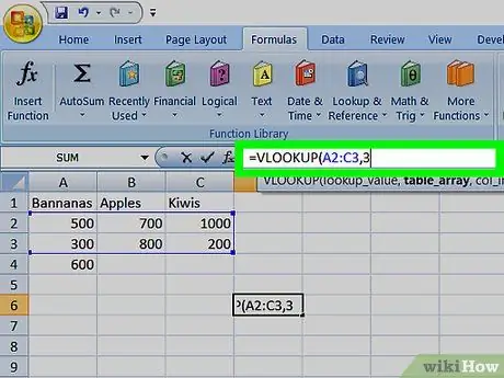 Gumamit ng Vlookup Gamit ang isang Excel Spreadsheet Hakbang 8