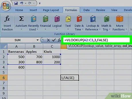 Použijte Vlookup s tabulkou Excel Krok 9