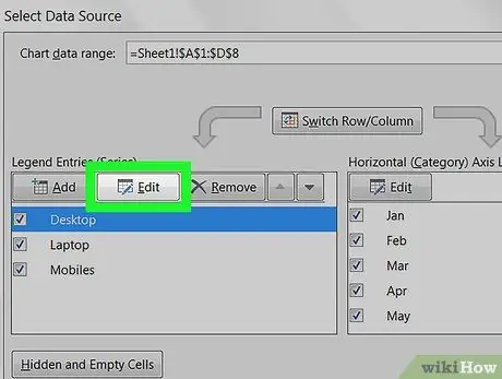 Editați intrările de legendă în Excel Pasul 6