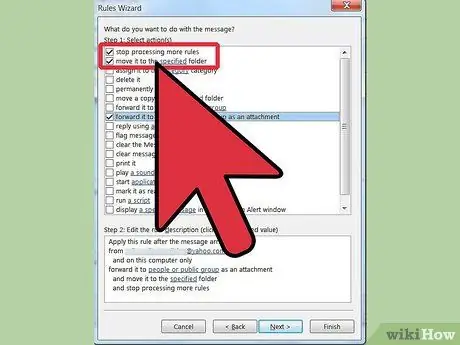 Cree una regla en Outlook para reenviar correo Paso 5