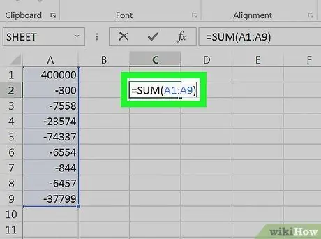 Odčítanie v programe Excel, krok 26