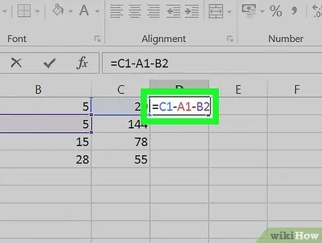 Subtrahera i Excel Steg 8