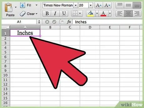 Konverter let målinger til Microsoft Excel Trin 1