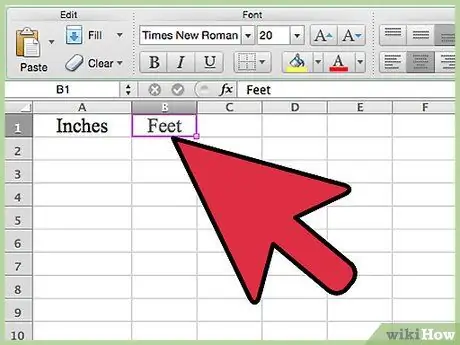 قم بتحويل القياسات بسهولة إلى Microsoft Excel الخطوة 2