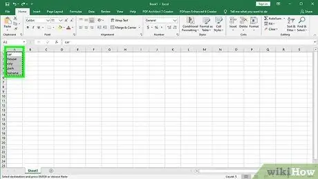 Mudar de minúsculas para maiúsculas no Excel Etapa 1