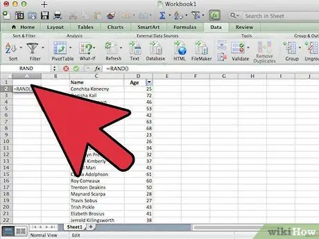 Excel Adım 3'te Rastgele Bir Örnek Oluşturun