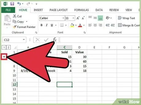 Unganisha kikundi katika hatua ya 6 ya Excel