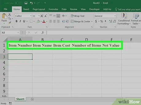 Buat Senarai Inventori di Excel Langkah 11