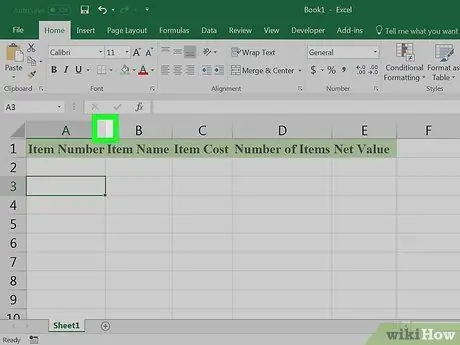 Buat Daftar Inventaris di Excel Langkah 12