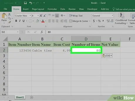 Excel -д бараа материалын жагсаалт үүсгэх Алхам 16