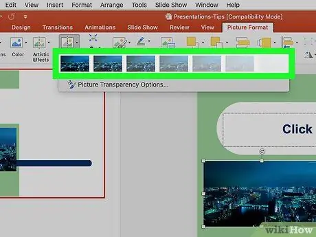 PowerPoint Adım 23'te Saydamlığı Değiştirin