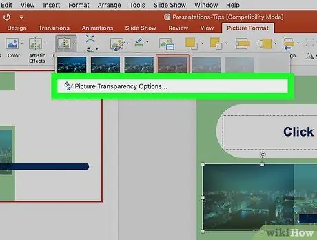 PowerPoint 24 қадамындағы мөлдірлікті өзгерту