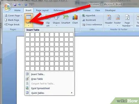 Lag en enkel tabell i Microsoft Word Trinn 3