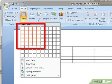 Microsoft Word Adım 4'te Basit Bir Tablo Oluşturun