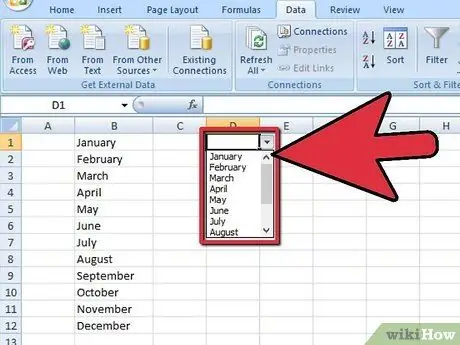 Pridajte rozbaľovacie pole v programe Excel 2007, krok 11