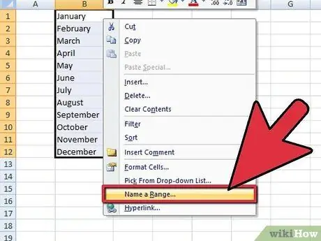 Lisää pudotusvalikko Excel 2007: ssä Vaihe 2