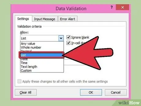 Tambahkan Kotak Drop Down di Excel 2007 Langkah 6