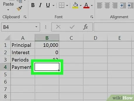 Izračun plačila obresti s programom Microsoft Excel 7. korak