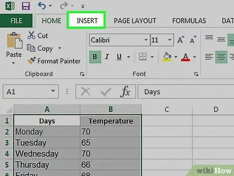 Készítsen oszlopdiagramot az Excel 7. lépésében