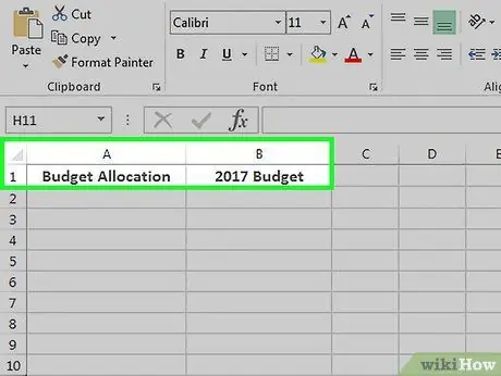 Buat Carta Pai di Excel Langkah 3