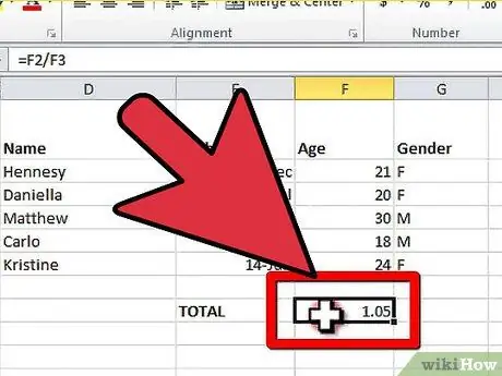 Divide in Excel Step 16