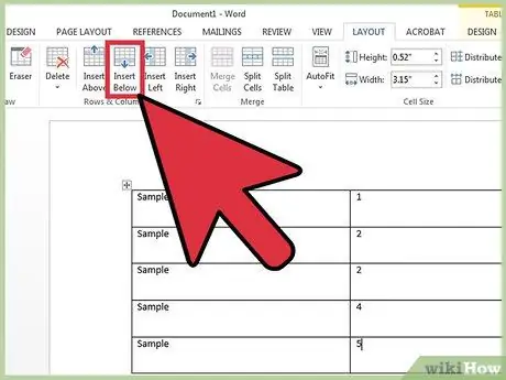 أضف صفًا آخر في Microsoft Word الخطوة 4