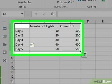 Utwórz wykres w programie Excel Krok 7