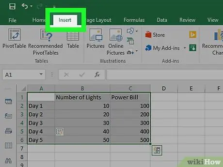 Vytvorte graf v programe Excel, krok 8