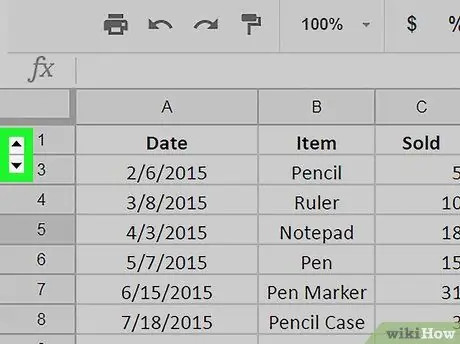 Maak rijen zichtbaar op Google Spreadsheets op pc of Mac Stap 3