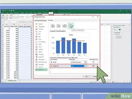 Dodajte drugo os Y v grafikonu v programu Microsoft Excel 10. korak