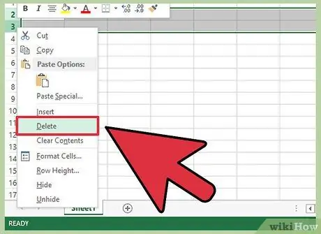 Izdzēsiet tukšās rindas programmā Excel 3. darbība