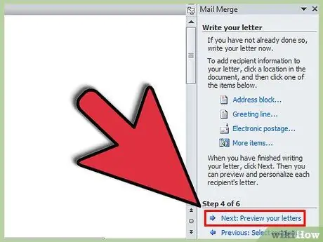 Извършете сливане на поща в Word 2010 Стъпка 10