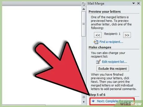 Afdruk samenvoegen uitvoeren in Word 2010 Stap 11