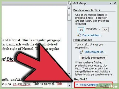 Voer een Afdruk samenvoegen uit in Word 2010 Stap 16