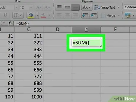 Lisää kaksi solua, jotka sisältävät jo summan muita kaavoja Vaihe 4