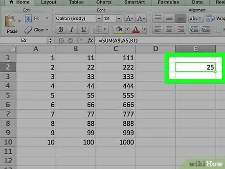 Dodajte dvije ćelije koje već sadrže zbroj drugih formula 7. korak