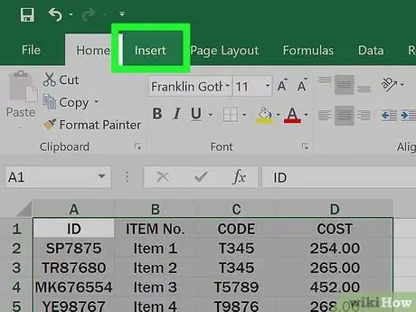 Twórz tabele za pomocą programu Microsoft Excel Krok 3