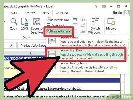 Geler les cellules dans Excel Étape 3