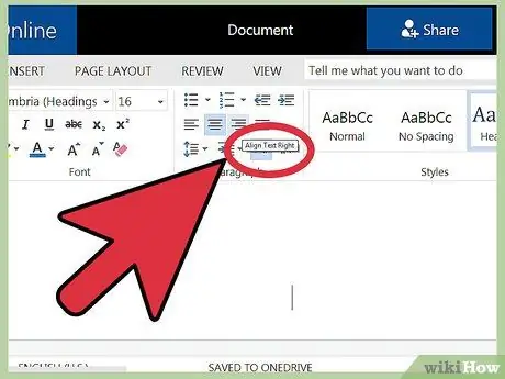 Centre de text al Microsoft Word Pas 6