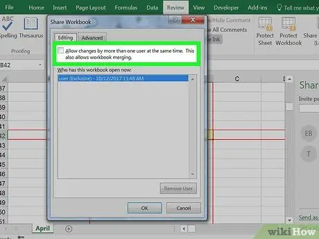 Annuler le partage d'un classeur Excel Étape 11