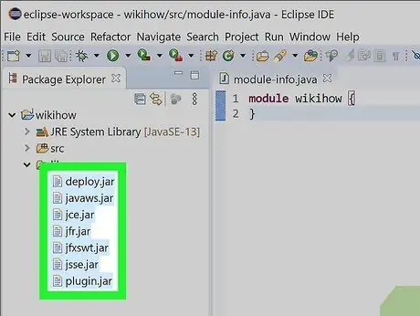 JAR -ide lisamine projekti ehitamise radadele Eclipse'is (Java) 5. samm