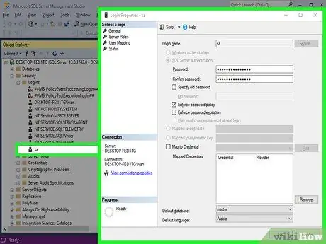 Pib dua SA Password hauv Sql Server Step 9